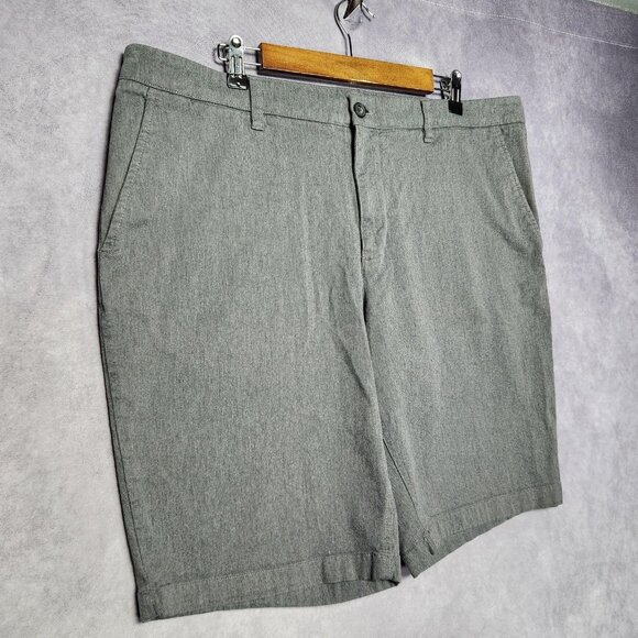 Hawker Rye Shorts Mens 38 Heather Stretch Casual Chino Pockets 11 Inseam Classic - Picture 5 of 13